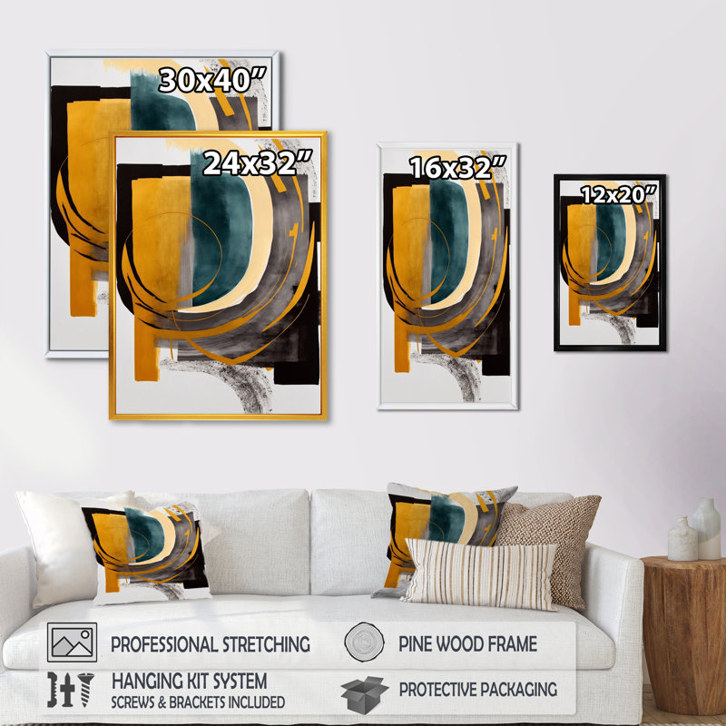 Modern Green Deco IV - peinture sur toile, Noir, H 32 po x l 24 po x P 1 po