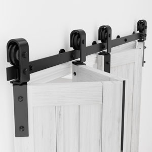 Bifold Barn Door Hardware Kit Black Folding Barn Door Kit (Doors not Included)