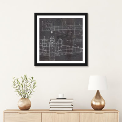 «Plane Blueprint II» par Marco Fabiano - impression d'art graphique