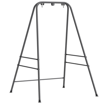 Hammock Chair Stand, Free Standing Heavy Duty Hanging Swing Chair with Anti-Slip Foot Pads, 2 Carabiners, for Relaxation, Indoor and Outdoor Use, Gray