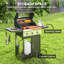 Outsunny 3 Burner Gas BBQ Trolley with See-through Lid, 7.5kW, Black
