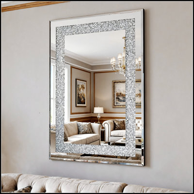 Grand miroir suspendu en cristal Crystal Diamond