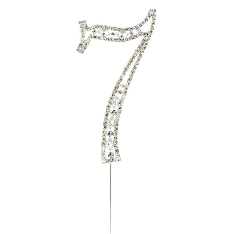 Surmatelas à gâteau 7 rhinestone, Argent