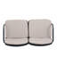 Causeuse d'extérieur en PP, structure noire avec coussin beige