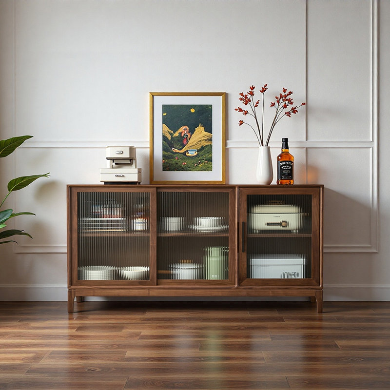 Buffet de luxe rétro de style américain, H 35,4 po x l 63 po x P 15,7 po