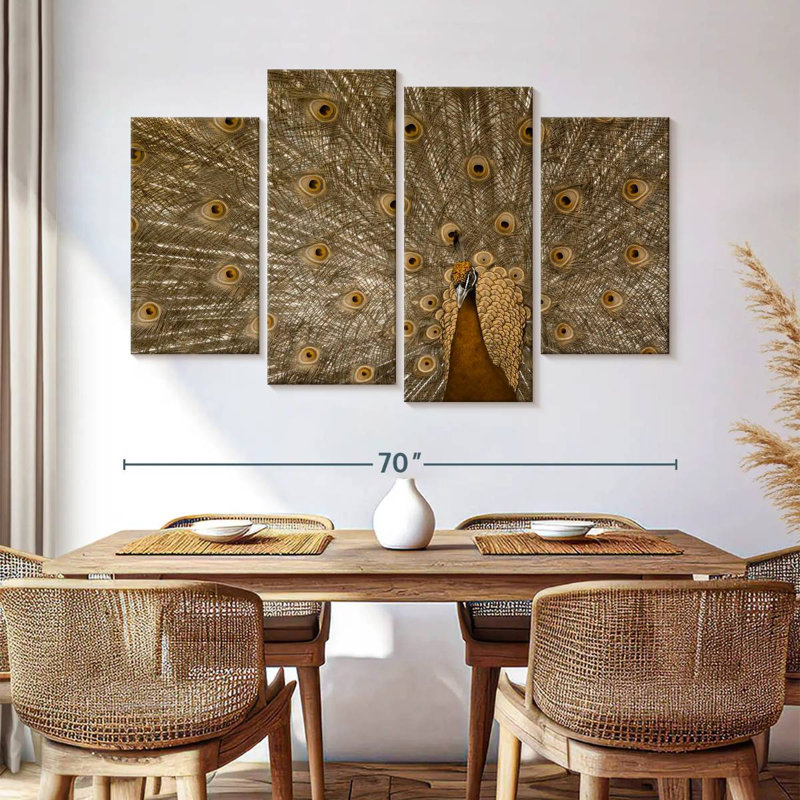 Brampt Peacock Feather In Full Display, 42" H x 68" W