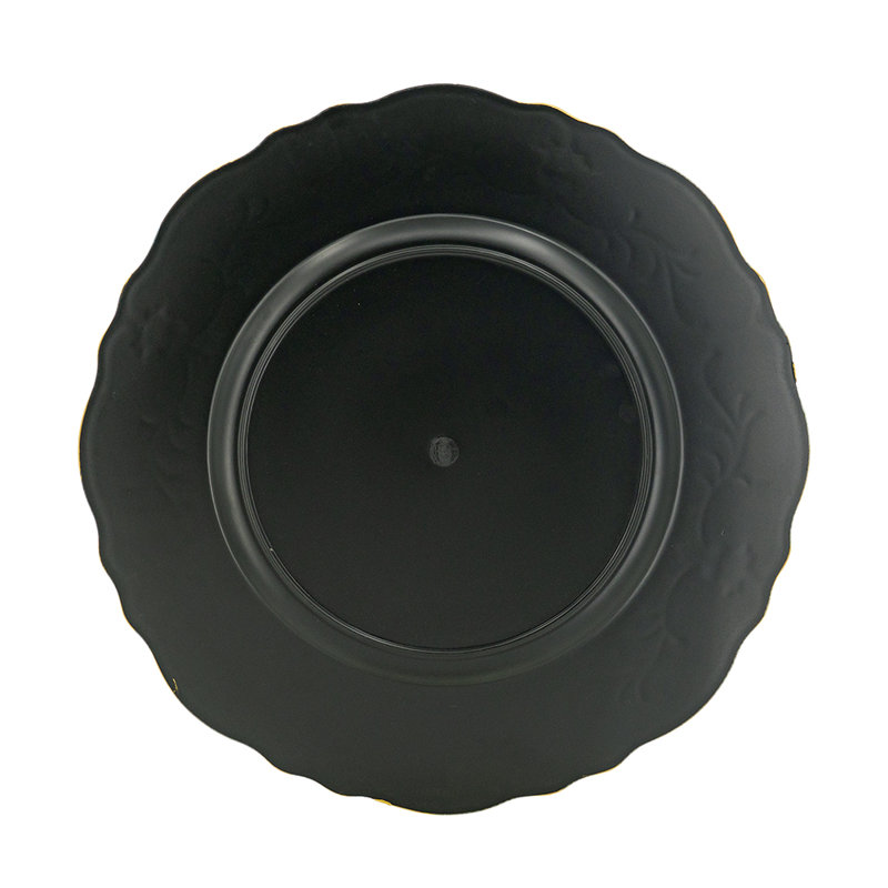 Set Of 4 D13" Plastic Plate-Teal/Gold