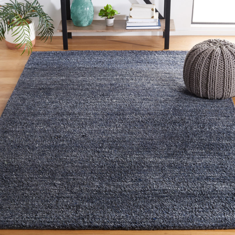 Tapis gris / noir en laine / coton touffeté à la main Himalaya, Rectangle 5 pi x 8 pi