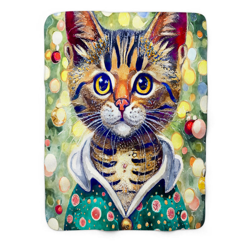 Colorful Christmas Catnip - 1 Piece Premium Sherpa Blanket, L 50 po x L 60 po