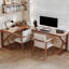  Bureaux en bois massif en L noyer-108609710-108609709