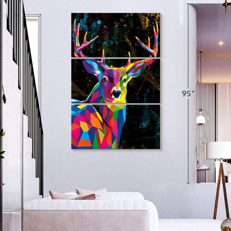 Brampt Geometric Colored Buck, 74" H x 48" W