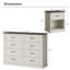 Ensemble de chambre à coucher 3 pièces, commode 8 tiroirs et 2 tables de chevet-1913430140