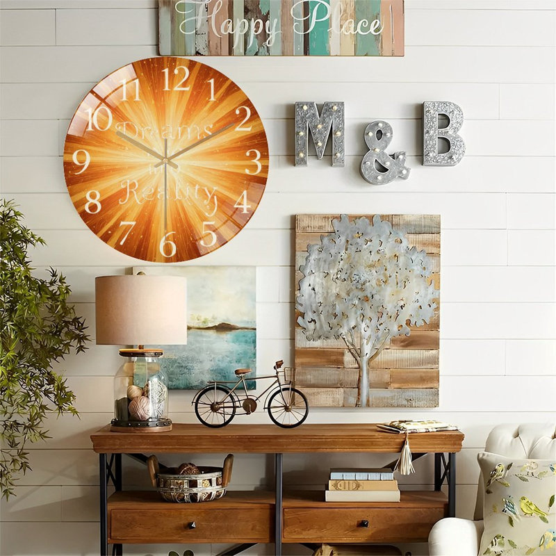 Horloge murale Motivational Burst Design - 12 po