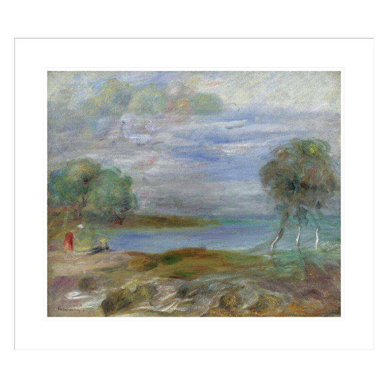 «Deux personnes au bord de l'eau» par Pierre-Auguste Renoir, impression giclée encadrée, H 23,5 po x l 26,82 po