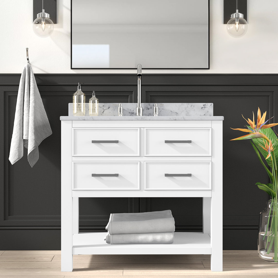 Brooks 36" Single Bathroom Vanity Base Only Latitude Run® Base 