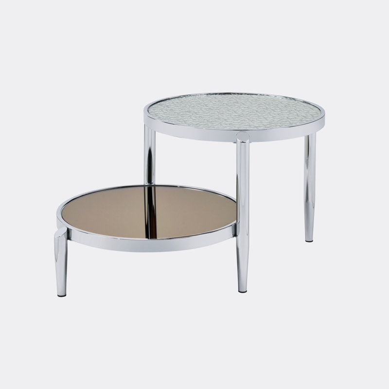 Table basse Jesko en verre et chrome