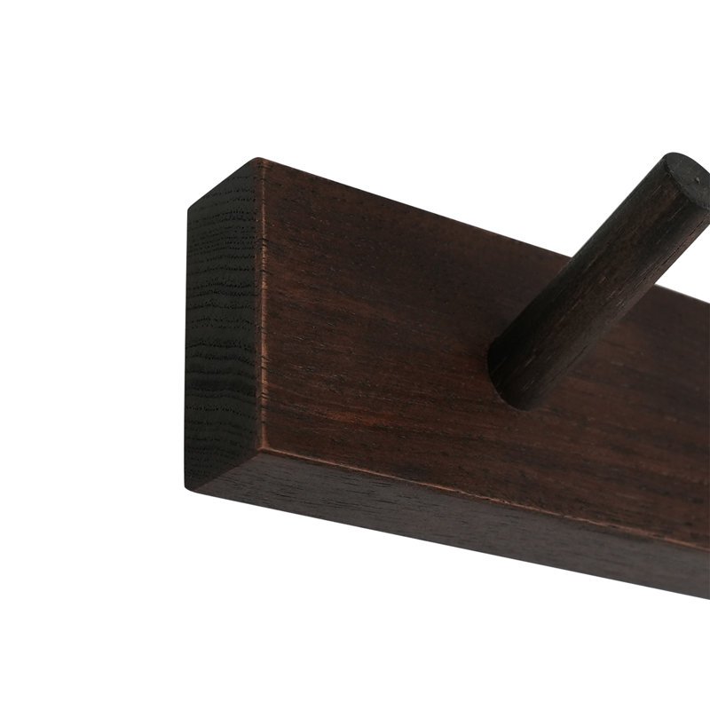 Solid Wood Wall Wall Mounted Coat Rack, Dark Walnut, 2" H x 19.75" W x 0.75" D