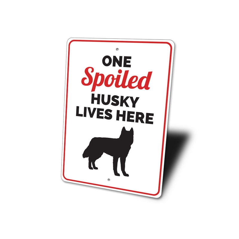 Plaque en aluminium «Husky gâté», H 18 po x l 12 po x P 0,06 po