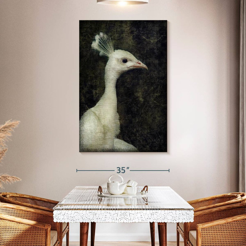 Brampt White Peacock, 51" H x 34" W