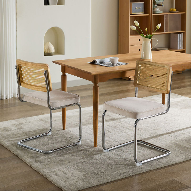 Chaises de salle à manger Mid-Century, Beige