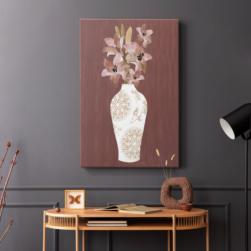 Fleurs romantiques II - Cavas enveloppés de galerie, H 18 po x l 12 po