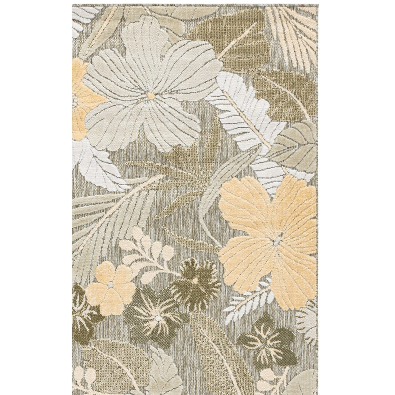 Tapis d'intérieur / extérieur à motif floral Cabana, Rectangle 9 pi x 12 pi
