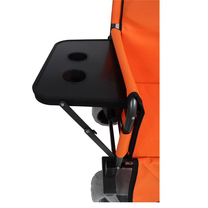 Chariot pliant 3 en 1 avec banquette et plateau de table pliable monté à l'arrière - capacité de 500 lb, pneus de plage 9 po x 4 po pour le camping