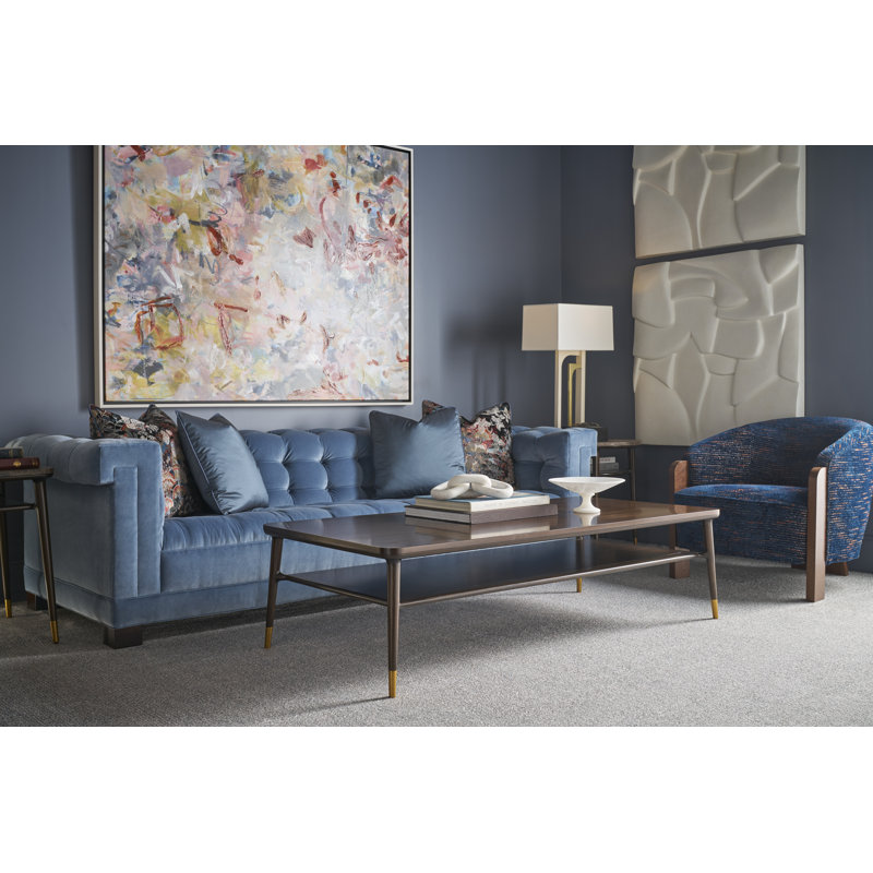 Stratton Street Round Marble Top Coffee Table, Fumed, 17" H x 64" W x 30" D