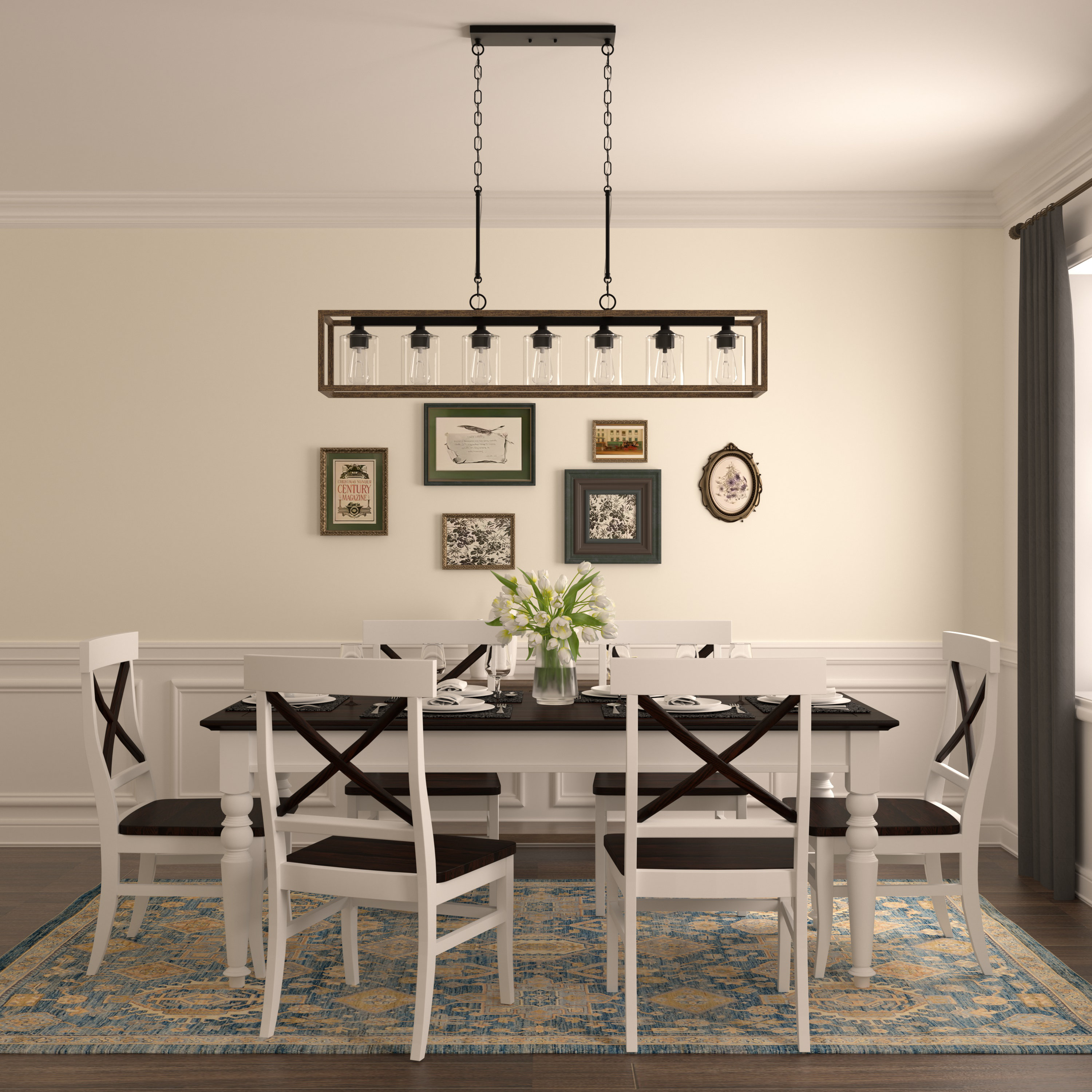 Steelside™ Elutheria 7 - Light Dimmable Kitchen Island