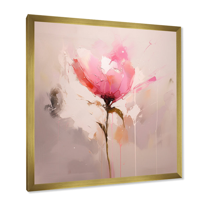 «Coral Elegance» - impression, H 30 po x l 30 po x P 1 po, Cadre doré à une seule photo