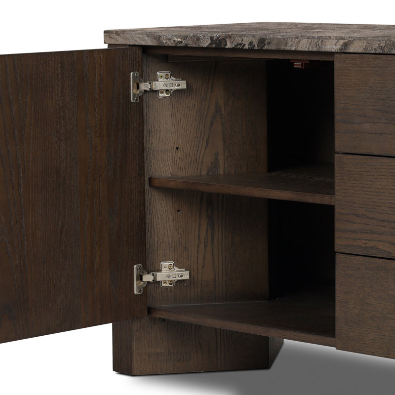 Lawson Media Console-Warm Grey Marble