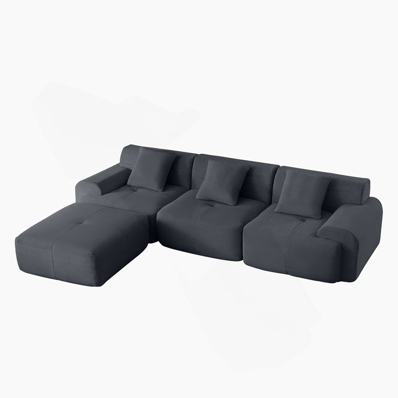 Canapé modulaire moderne en forme de L pour le salon, confortable et flexible, idéal pour divers espaces de vie sans assemblage requis
