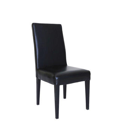 Black Vinyl Chair with Black Finish Steel Legs, 17 lbs