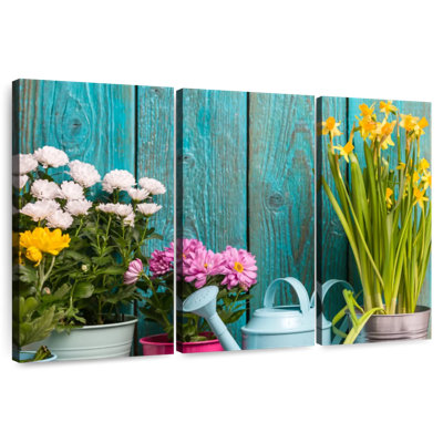 Fleurs de Senne dans des pots en fer-blanc