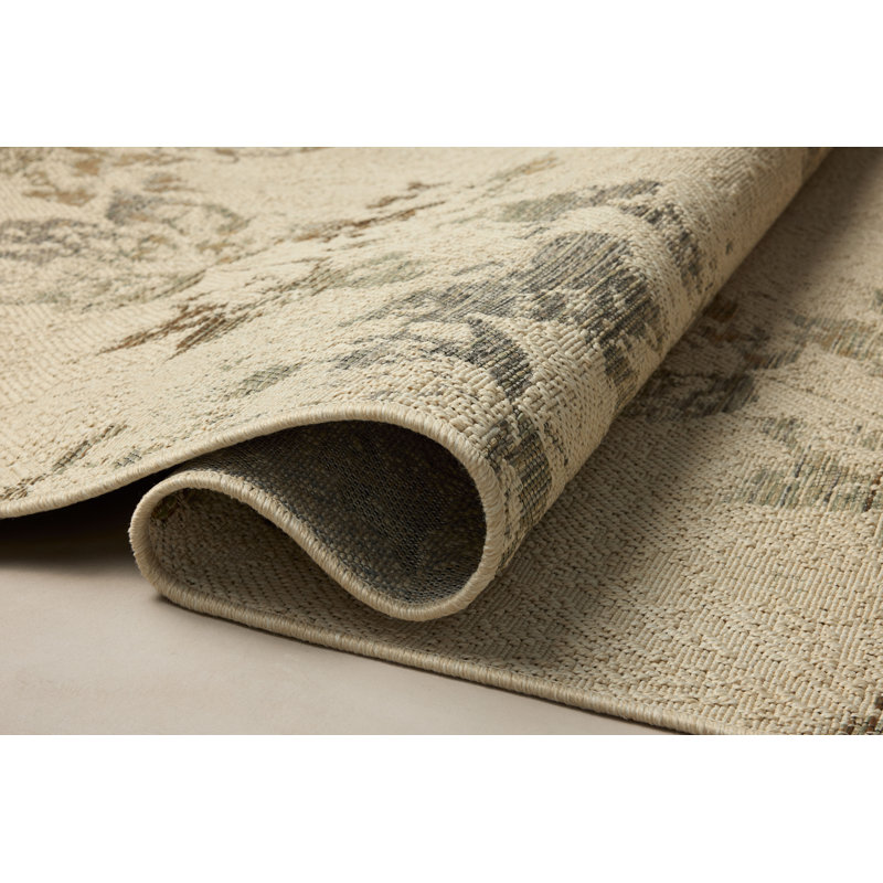 Loloi Saylor Ivory / Bark Indoor/Outdoor Area Rug, Round 7'6"