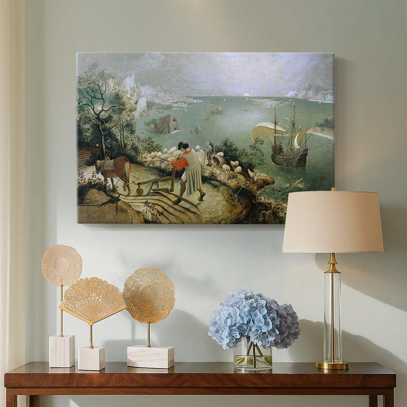 Paysage avec la chute d'Icarus-Pierre Bruegel l'Ancien-Toile tendue avec châssis-c. 1558, 40x60