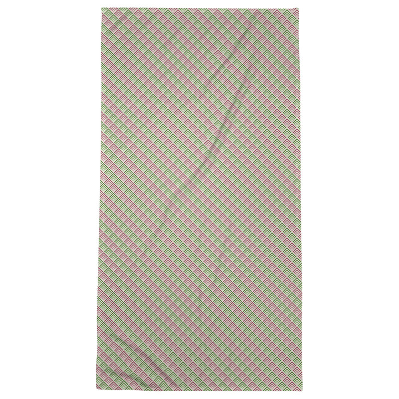Katelyn Elizabeth Cotton Blend Bath Towel, Green/Pink