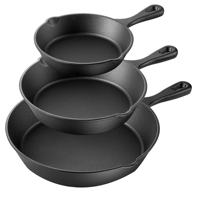 Ensemble de poêles en fonte 3 pièces Mega Chef