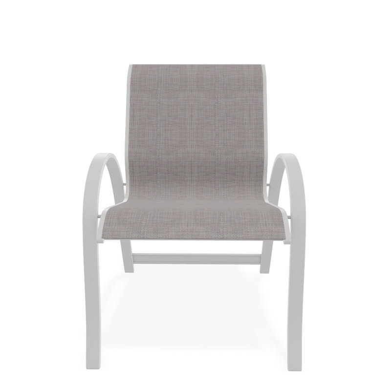 Fauteuil de salle à manger empilable Hiraku, Oursin, Blanc