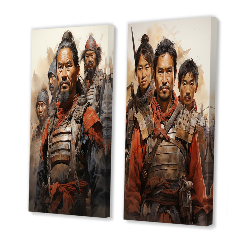 «China Art Terracotta Warriors», 2 pièces, Toile tendue, H 20 po x l 24 po
