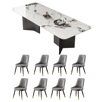 Light luxury high-end table chair combination