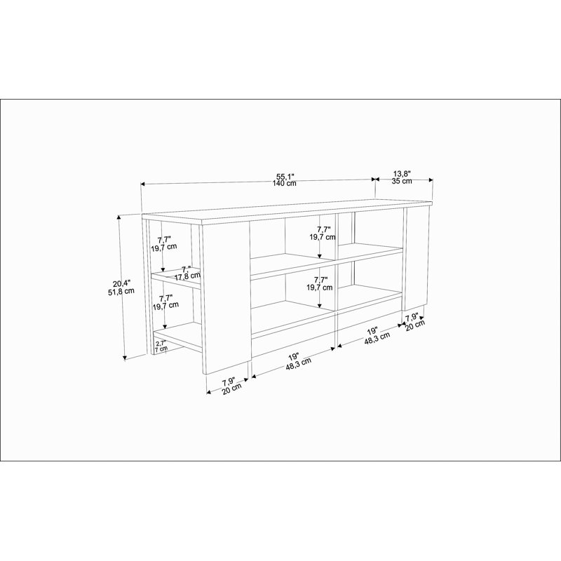 Bix 55" TV Stand for TVs up to 65", Bendire Marble
