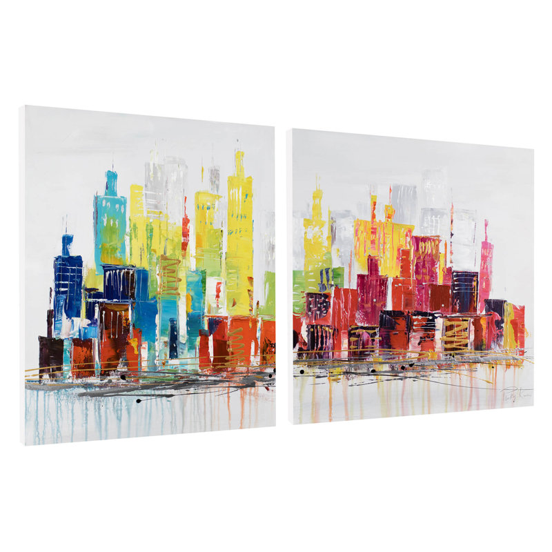 Acrylic Painting City Of Lights