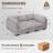 3-Seater Modular Sofa Chaise Lounge, Frostvelvet Upholstery Sofa Bed-874097729-874097728