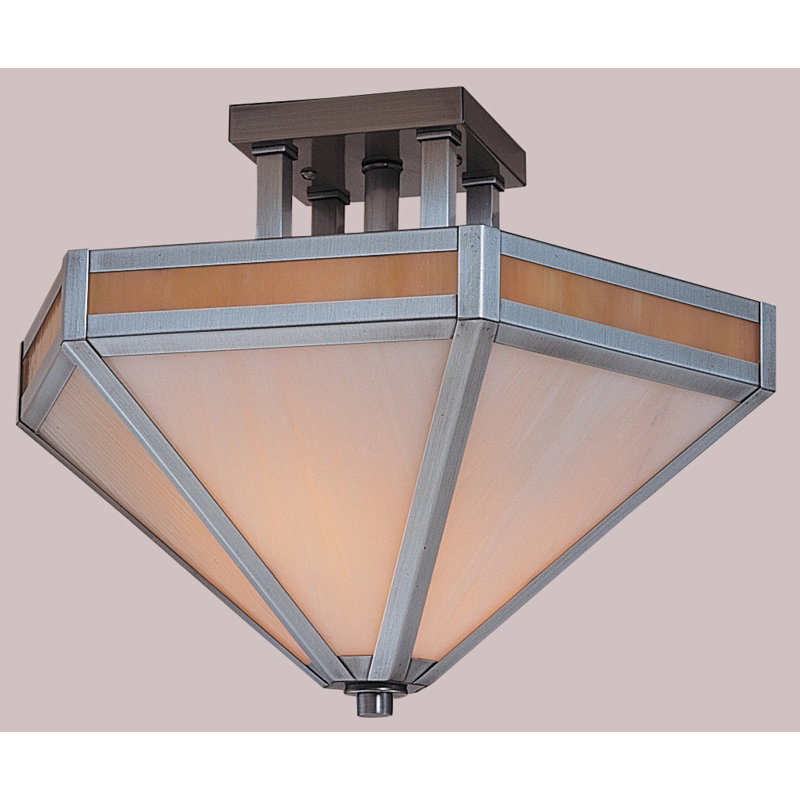 Etoile 2 - Light Semi Flush Mount, 12" H x 21" W, Pewter