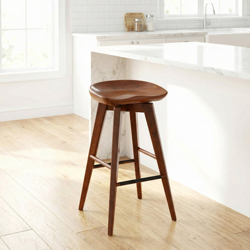 Tabouret de bar et de comptoir Saunderstown, Noyer, Tabouret de bar (hauteur d'assise de 29,5 po)
