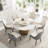 Round Sintered Stone Dining Table With Lazy Susan-124840785-124840783