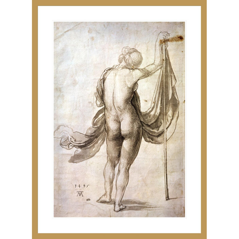 «Nude Study» par Albrecht Dürer - reproduction d'art numérique encadrée, H 41,5 po x l 30,34 po