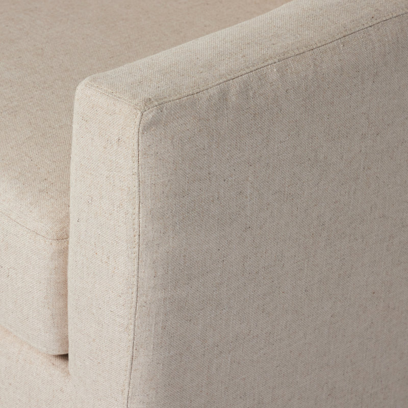 Hampton Slipcovered Swivel Armchair, Evere Cream Rayon / Viscose
