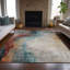 Tapis bleu sarcelle lavable à la machine intérieur / extérieur Xhevrie-111820119